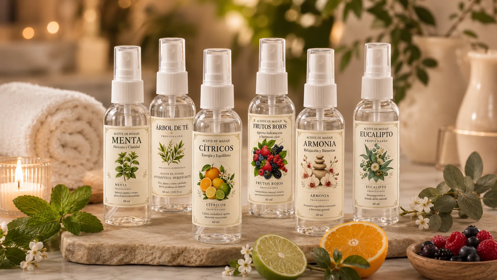 Foto: todos los aceites de masaje juntos
