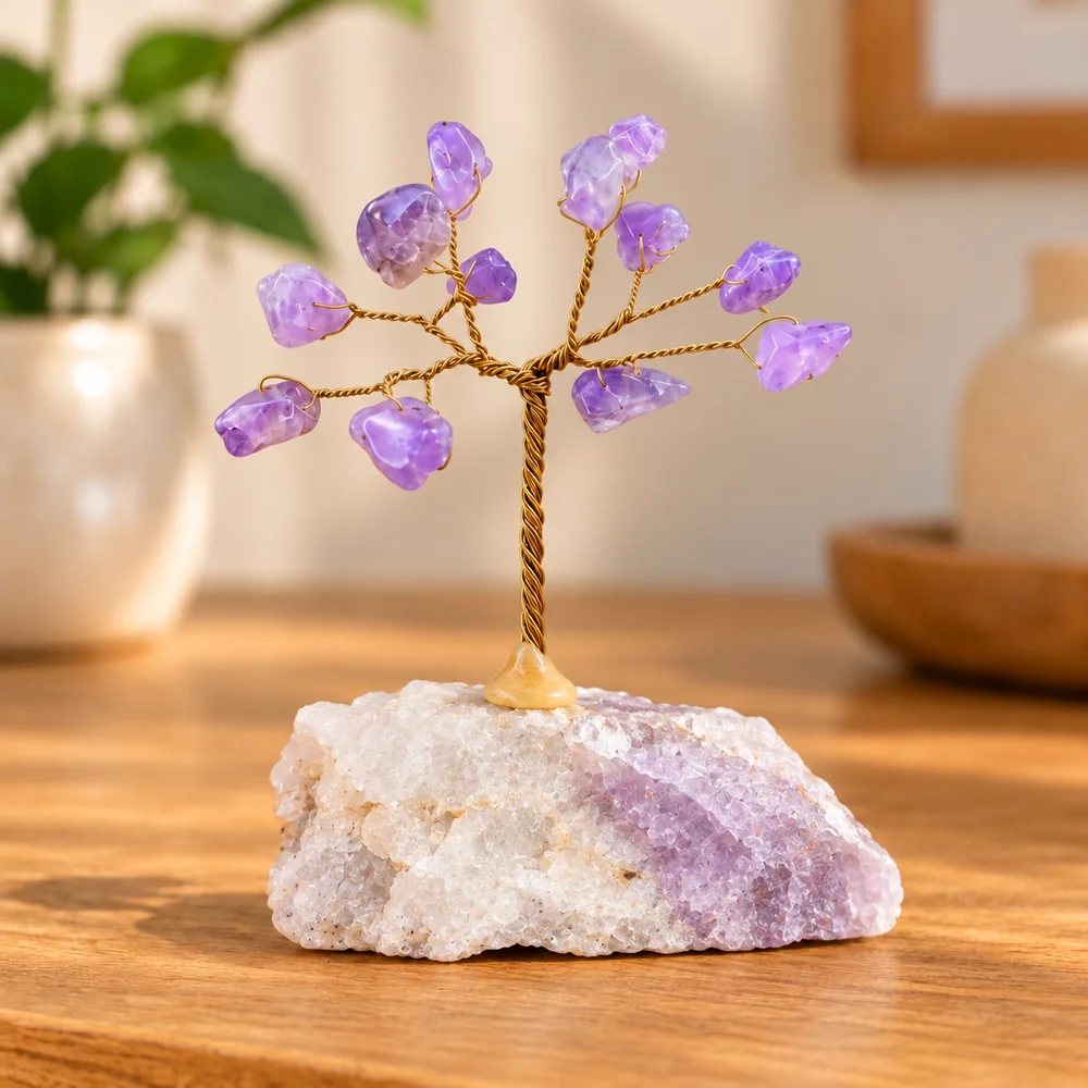 Arbolito de Amatista en un ambiente decorativo