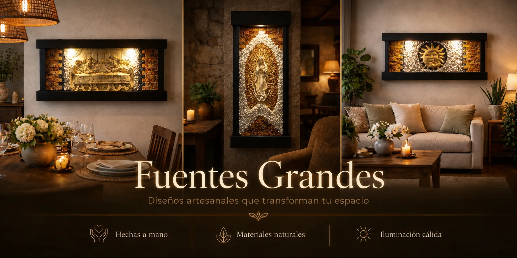 Portada: colección de fuentes grandes artesanales Iluminná